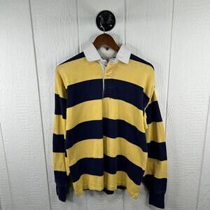 Vintage 90’s Navy & Yellow 1/4 Button-Down Rugby Jersey Size Medium